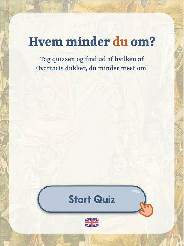 Forsiden på den interaktive Ovartaci-quiz